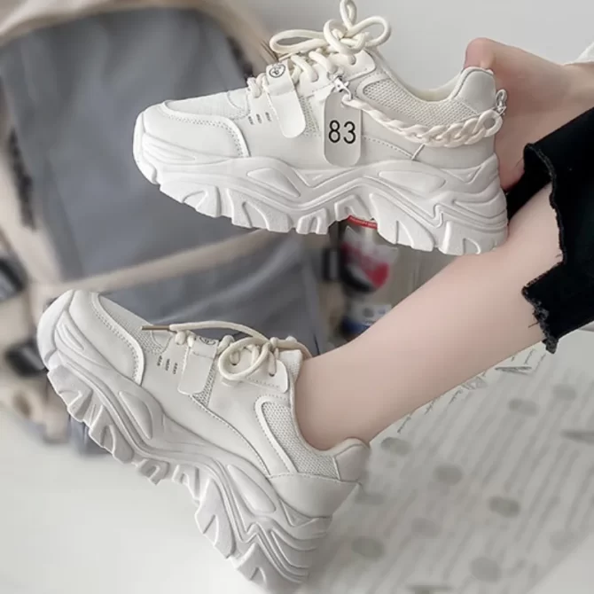 Platform Shoes Woman Luxury Shoes for Women Chains Designer Womens Shoes Light Leisure Walk Shoes Fashion Women's Sneakers - Image 5