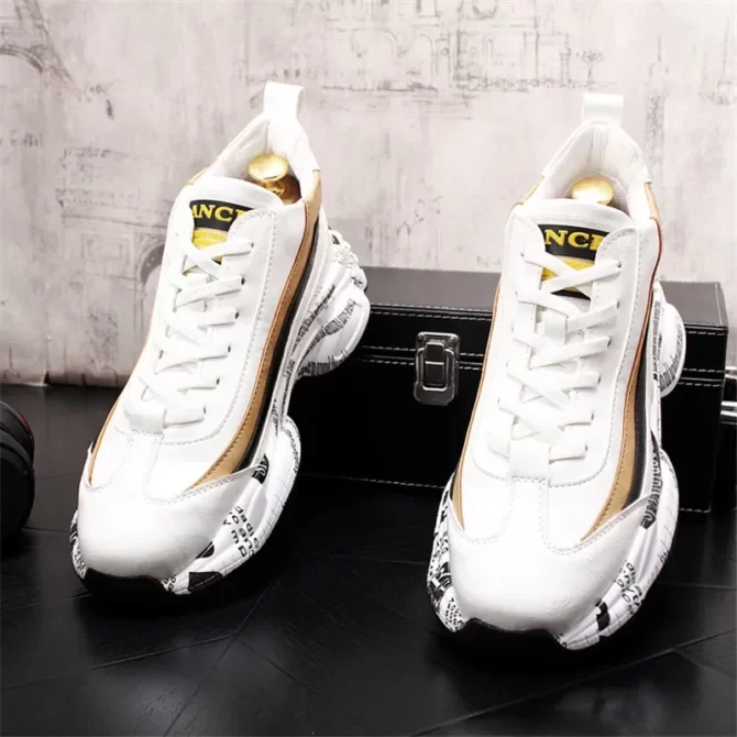 New Fashion Thick Sole Platform Sneakers Men Vulcanize Shoes Man Mixed Color Chunky Shoes Men Trainers Soft Shoes for Men - Image 3