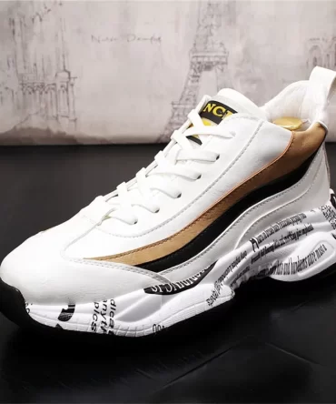 New Fashion Thick Sole Platform Sneakers Men Vulcanize Shoes Man Mixed Color Chunky Shoes Men Trainers Soft Shoes for Men