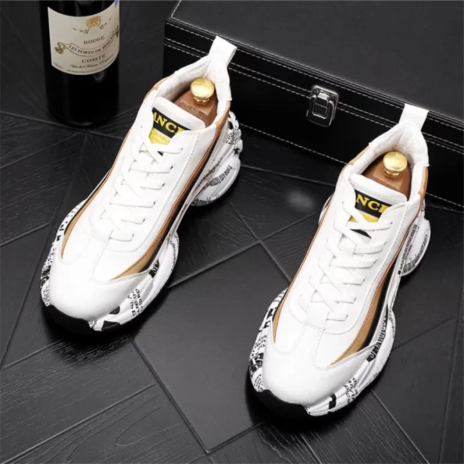 New Fashion Thick Sole Platform Sneakers Men Vulcanize Shoes Man Mixed Color Chunky Shoes Men Trainers Soft Shoes for Men - Image 2