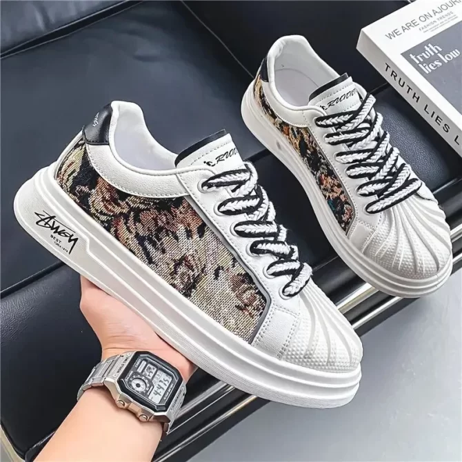 Men Shoes Sneakers Summer Breathable Anti-slip Lightweight Casual Sports Canvas Shoes Shell Head Design Shoes for Men