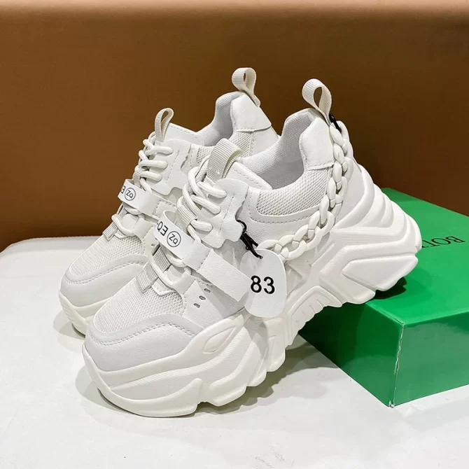 Platform Shoes Woman Luxury Shoes for Women Chains Designer Womens Shoes Light Leisure Walk Shoes Fashion Women's Sneakers - Image 3