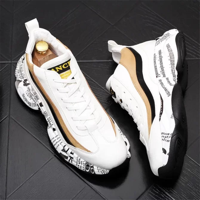 New Fashion Thick Sole Platform Sneakers Men Vulcanize Shoes Man Mixed Color Chunky Shoes Men Trainers Soft Shoes for Men - Image 4
