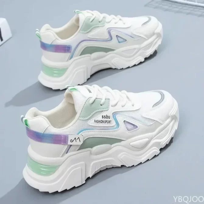 2025 Sneakers Women Platform Flat Shoes Woman Shoes Green Casual Trainers Ladies Chunky Sneakers Women Shoes - Image 3
