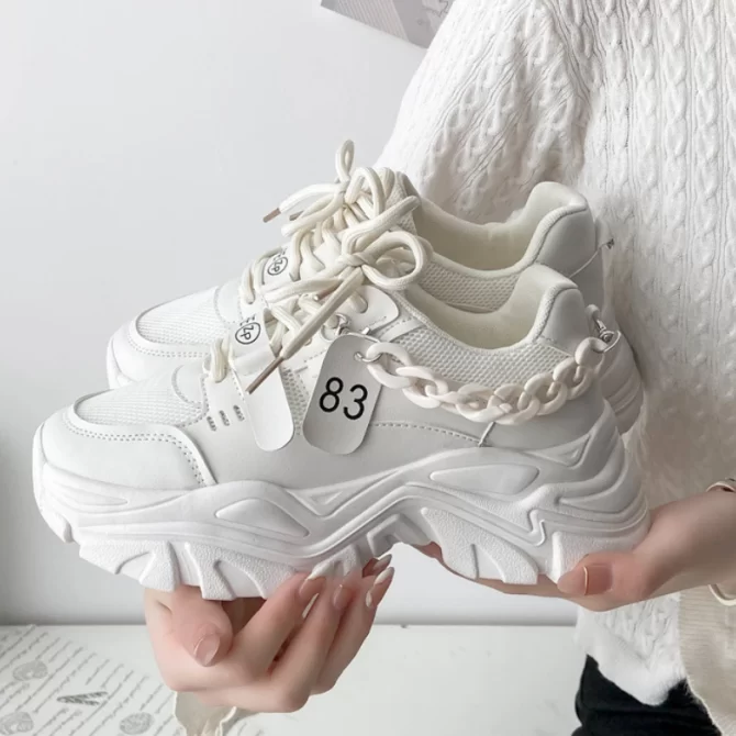 Platform Shoes Woman Luxury Shoes for Women Chains Designer Womens Shoes Light Leisure Walk Shoes Fashion Women's Sneakers - Image 2
