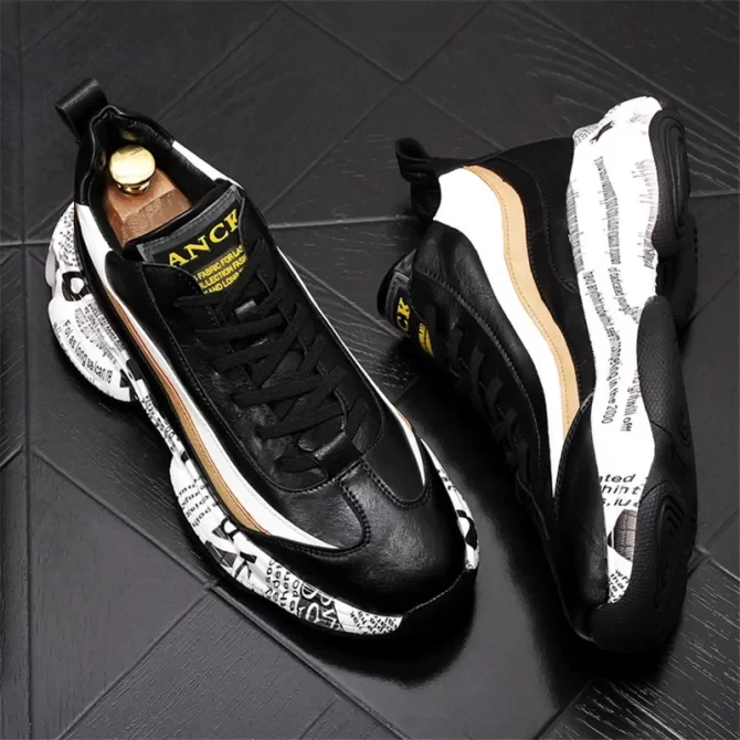 New Fashion Thick Sole Platform Sneakers Men Vulcanize Shoes Man Mixed Color Chunky Shoes Men Trainers Soft Shoes for Men - Image 6
